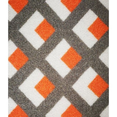 Deerlux Area Rug with Nonslip Backing, Geometric Gray and Orange Trellis Pattern, 4 x 6 ft Small QI003646.S